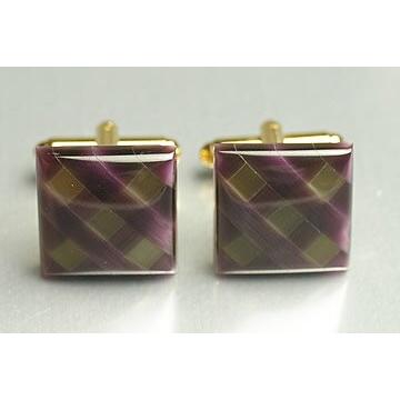 天然石カフス　ロジューム加工済み 