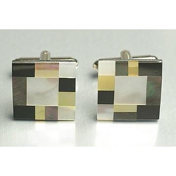 天然石カフス　ロジューム加工済み 