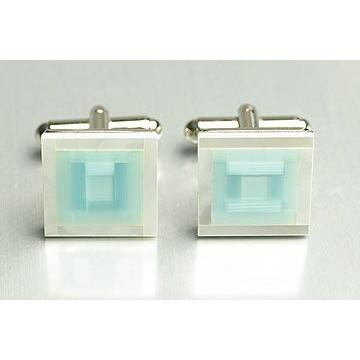 天然石カフス　ロジューム加工済み 