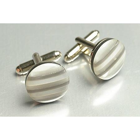 天然石カフス　ロジューム加工済み