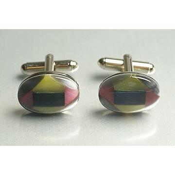 天然石カフス　ロジューム加工済み 