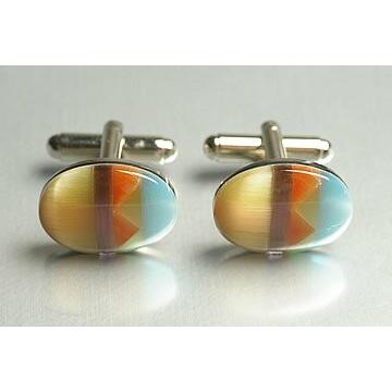 天然石カフス　ロジューム加工済み 