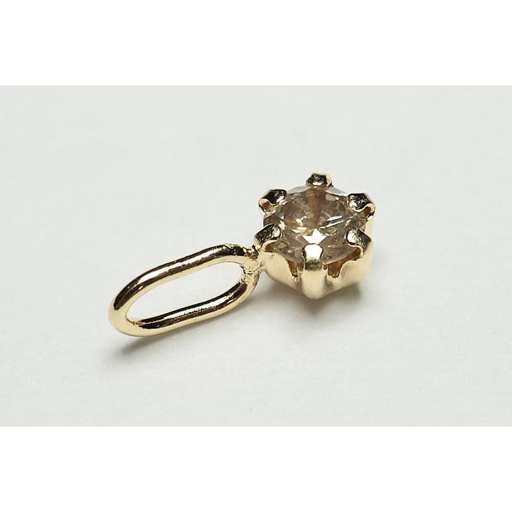 K18YGダイヤモンドペンダントトップ 0.08ct 高品質グレード 国内加工品