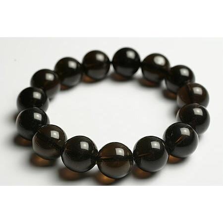 モリオン ブレスレット 黒水晶 14mm チベットモリオン(Morion,天然黒水晶)品質保証書付