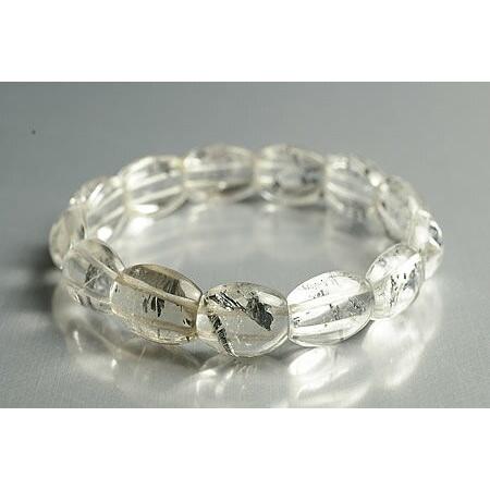 20Aスティブナイト（輝安鉱）インクォーツバングルブレスレット ルーマニア産