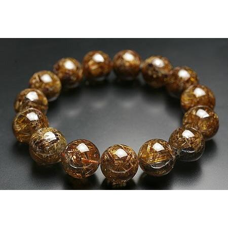 15mm花火レッドルチルブレスレット　レア品