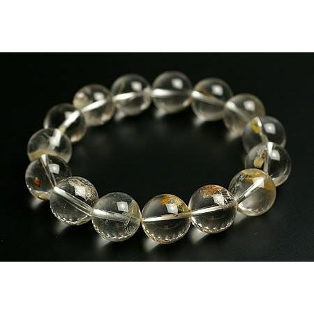 14mm貫入水晶ブレスレット高級品5Aグレード（クォーツインクォーツ）ブラジル産