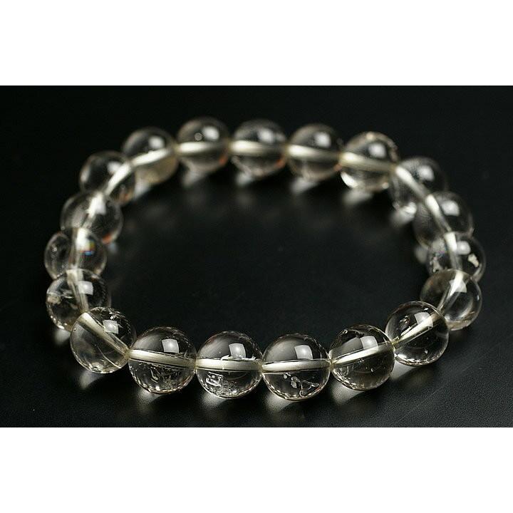 超レア品！10.5mmマダガスカル産水入り水晶ブレスレット　鑑別書付き！_1