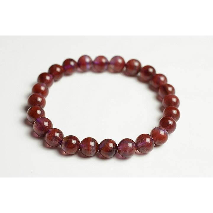超レア品！7.5mmレッドファントムアメジストブレスレット　プレミアムグレード