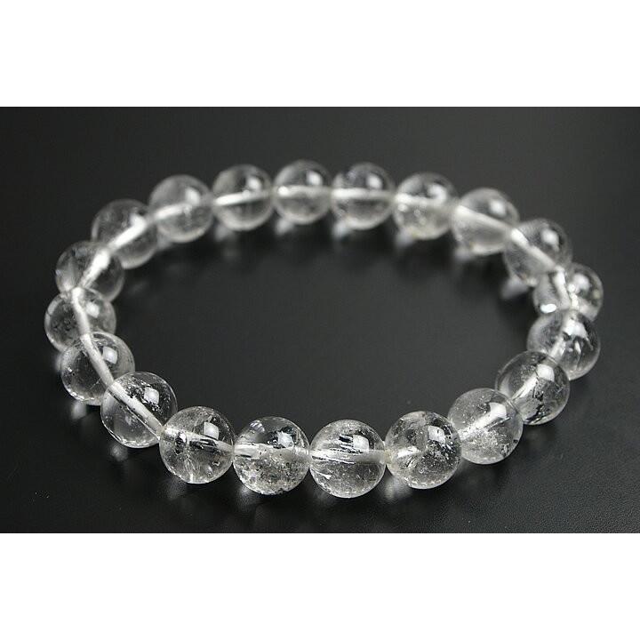 9.5mm10Aスティブナイトインクォーツブレスレット(輝安鉱入り)ルーマニア産
