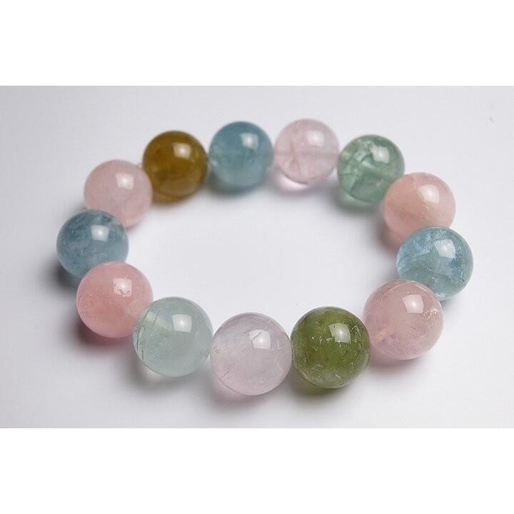 最高級品16mm5Aミックスベリルブレスレット