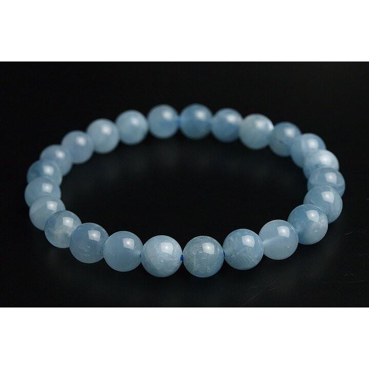 8mmシャイニングアクアマリンブレスレット 最高級品5A