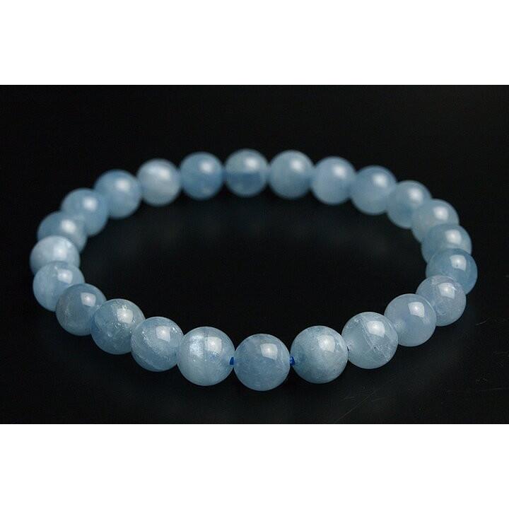 8mmシャイニングアクアマリンブレスレット 最高級品5Aの画像