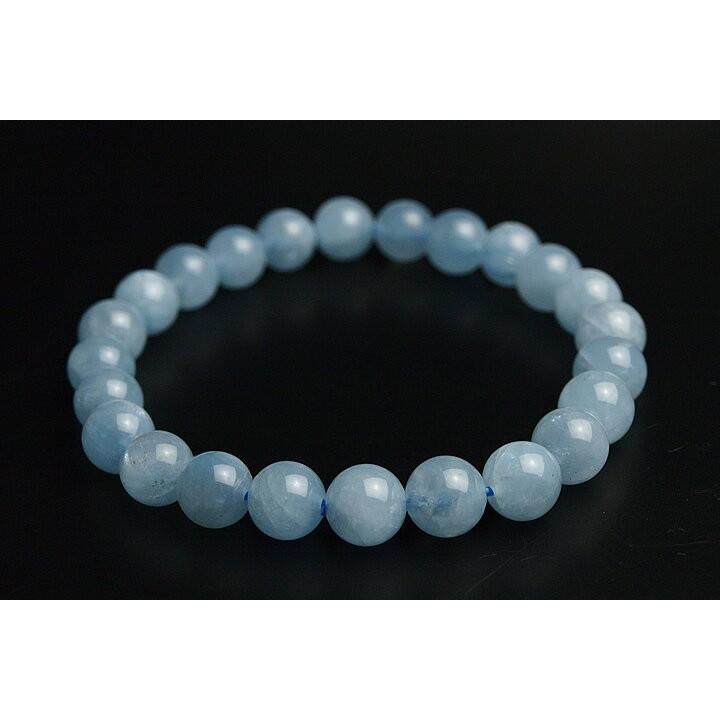 8mmシャイニングアクアマリンブレスレット　最高級品5A