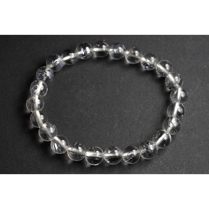 8mm10Aスティブナイトインクォーツブレスレット(輝安鉱入り)ルーマニア産_1