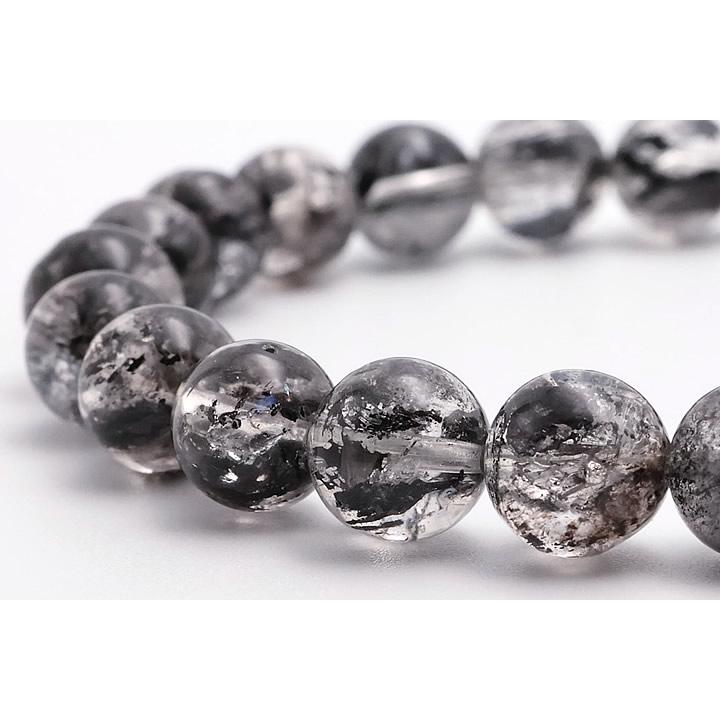 7.5mmハーキマー水晶ブレスレット インクルージョン入り アメリカ ニューヨーク州産の画像