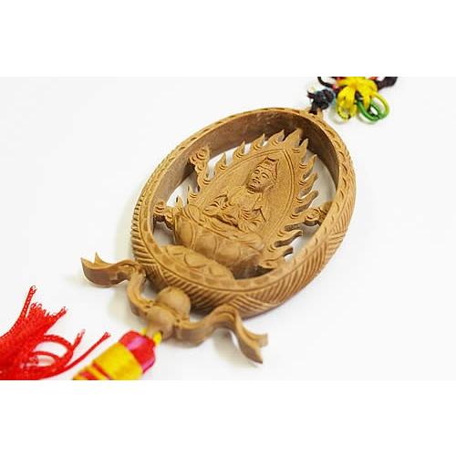 最高級インドマイソール産　観音菩薩彫り彫刻　お守り