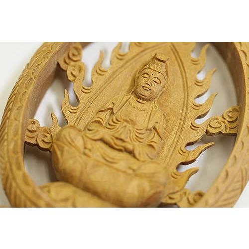 最高級インドマイソール産　観音菩薩彫り彫刻　お守り_1