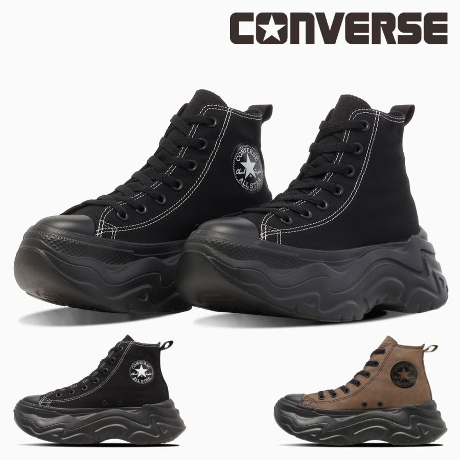 【新品】コンバース　ブラック 厚底 ハイカット スニーカー　24 CONVERSE（コンバース） 予約商品 レディース スニーカー オールスター