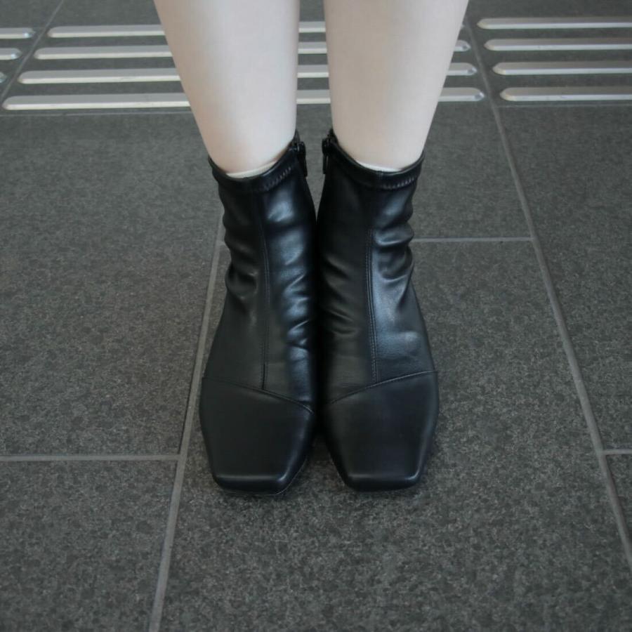 レディース ブーツ スクエアトゥブーツ ショートブーツ 疲れにくい