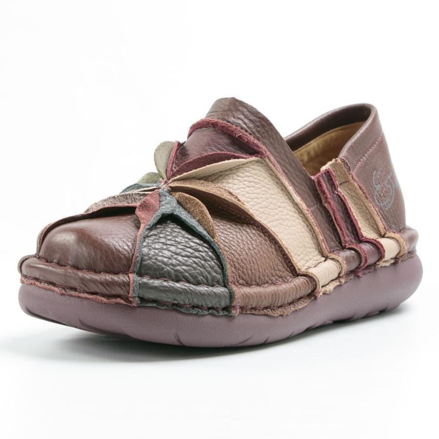 日本製 2ウェイ エスタシオン 靴 スリッポン フラワーマルチ マルチ