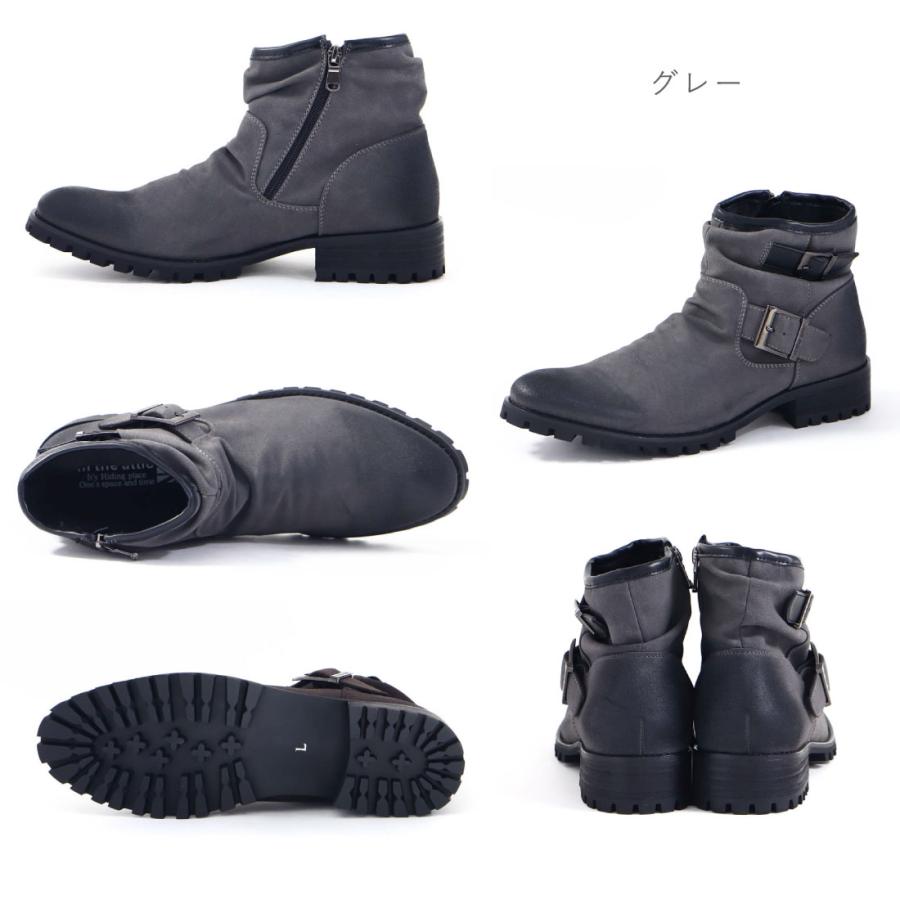 in the attic（インジアティック） メンズ ブーツ ムラスエード