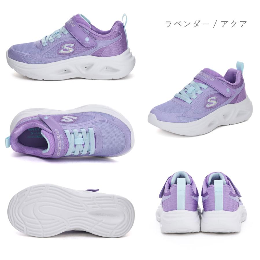 スケッチャーズ SKECHERS キッズ ジュニア スニーカー Sライツケッチャーズ ソラ グロー 2.0 ダズル ステップス 303729L 光る靴 子供靴 女の子 マジックテープの画像