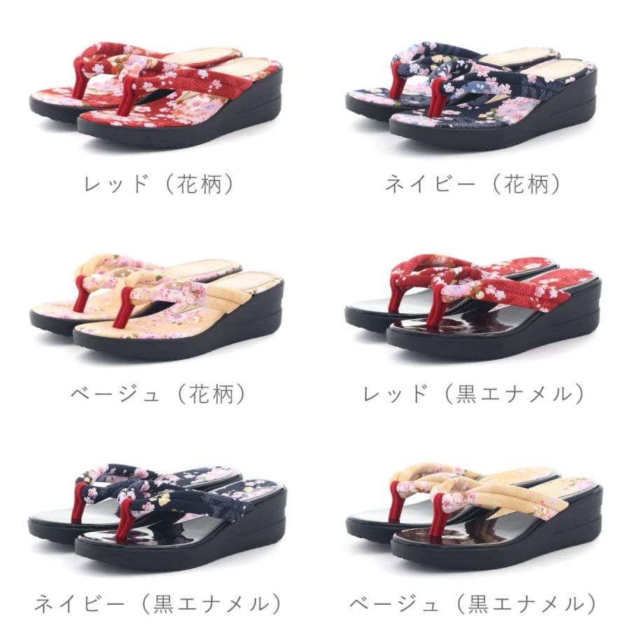 レディース サンダル 和柄サンダル 和柄サンダル 浴衣 お祭り 夏祭り日本製 花柄 下駄風 鼻緒 和装 つっかけ 痛くなりにくい 5cmヒール 5321 5322 美杉 misugi |  | 16