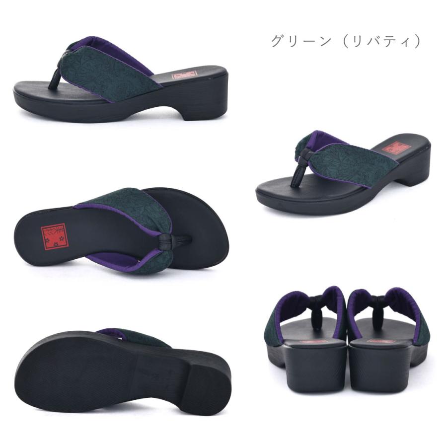レディース サンダル 鼻緒 和柄サンダル 和柄サンダル 浴衣 夏祭り 日本製 花柄 下駄風 ちりめん 和装 つっかけ 桜 花柄 美杉 リゾート 4.5cmヒール misugi |  | 13