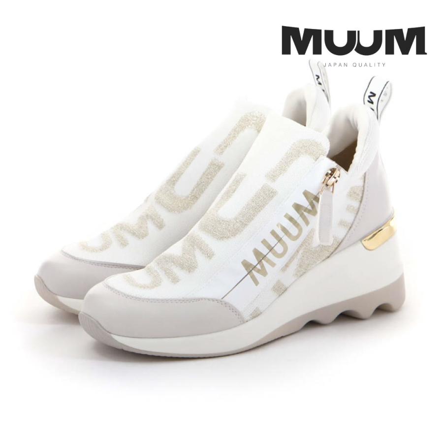 ムーム MUUM レディース スニーカー ファスナーラメニットスニーカー