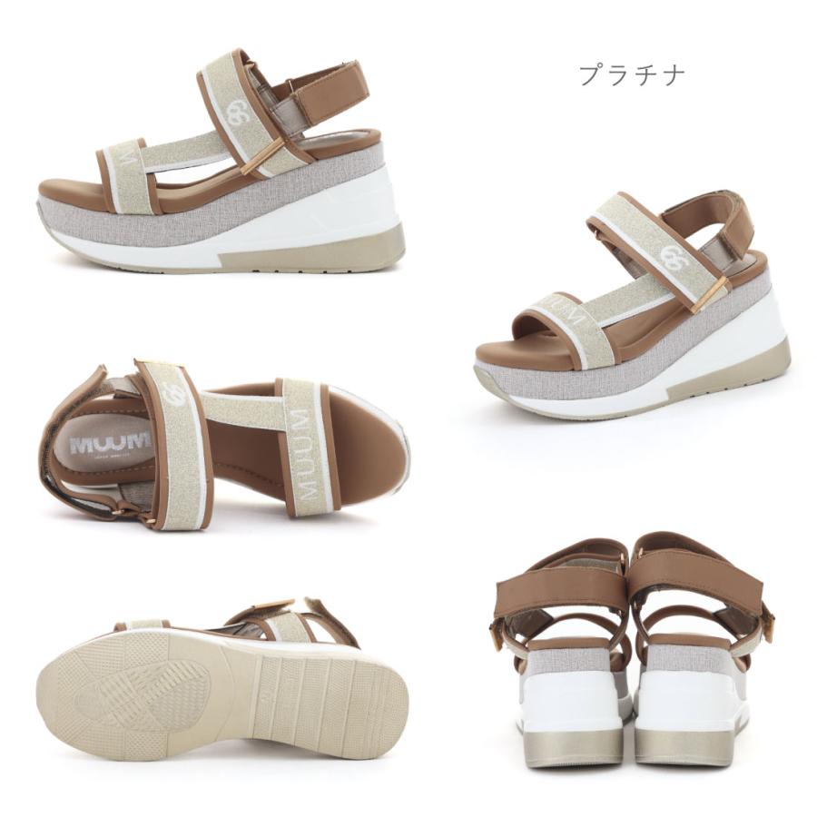 MUUM（ムーム） レディース サンダル 厚底サンダル MUUM66ロゴ厚底