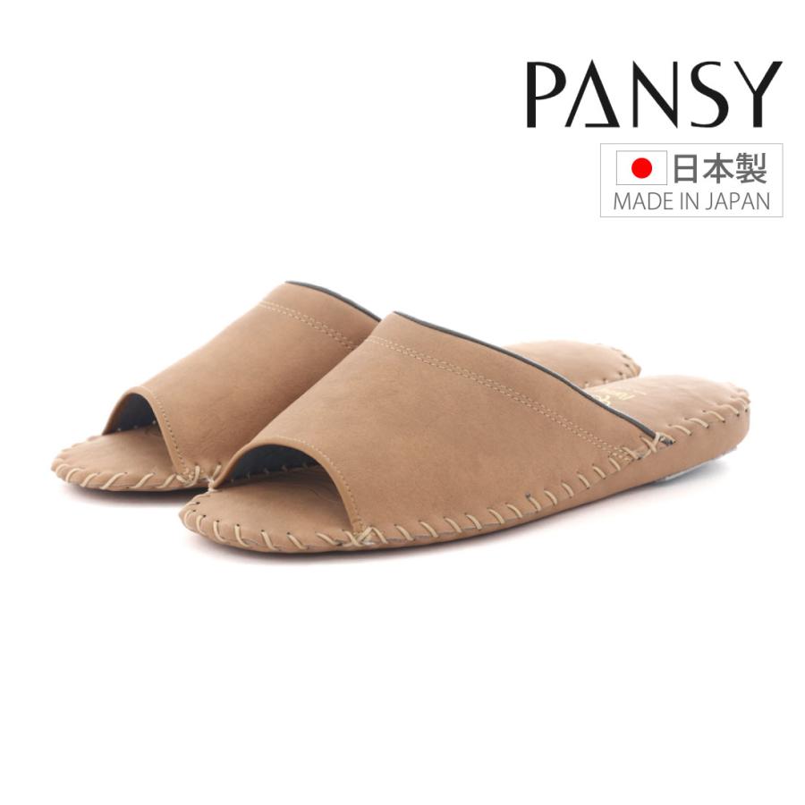 PANSY（パンジー） メンズ スリッパ ルームシューズ シューズ レザー