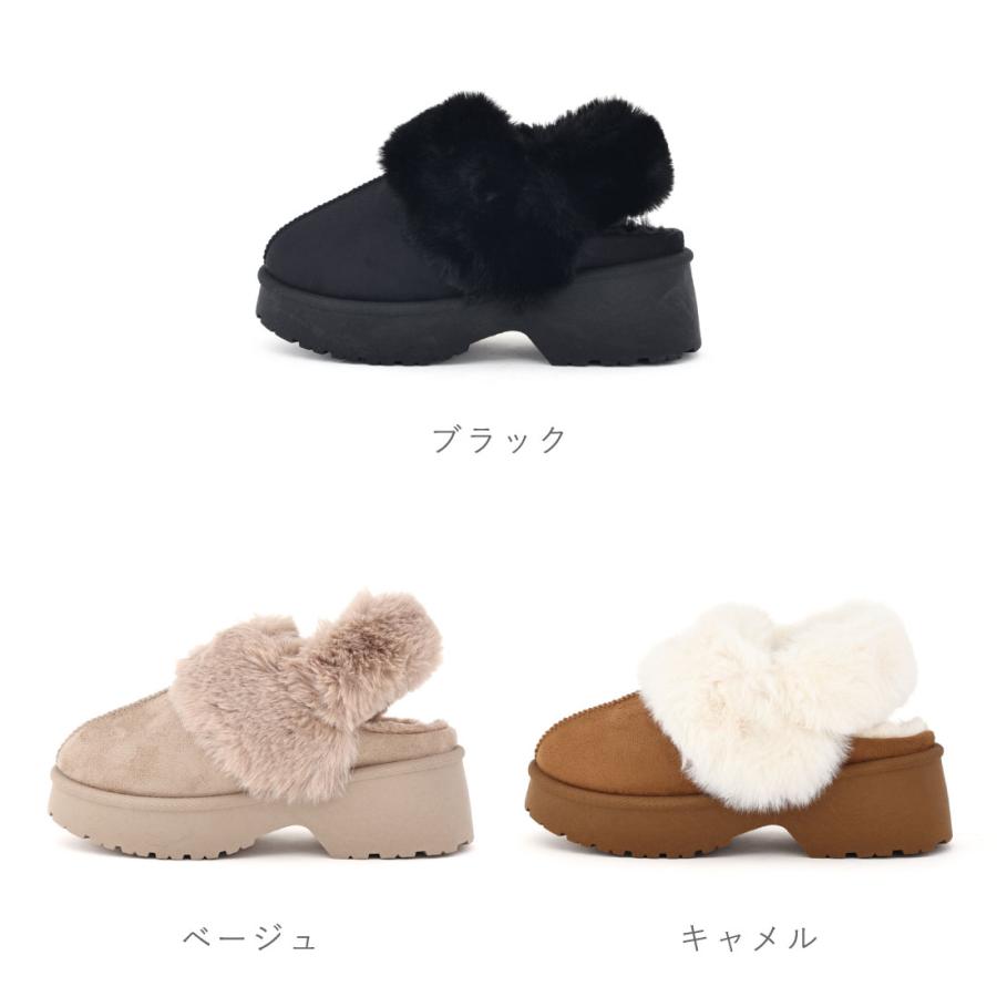 レディース サンダル ファーサンダル バックバンド ムートンサンダル