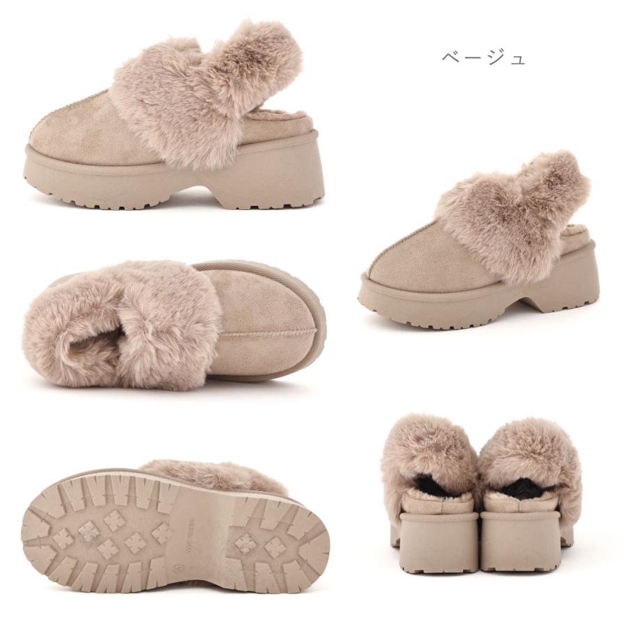 レディース サンダル ファーサンダル バックバンド ムートンサンダル