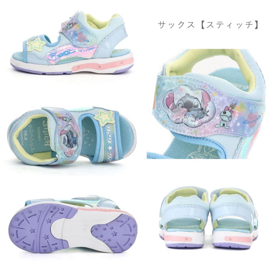 ムーンスター moonstar キッズ サンダル ディズニープリンセス DN C1373LE C1374LE C1375LE 光る靴 女の子 男の子 子供靴 アリエル ラプンツェル スティッチ アの画像