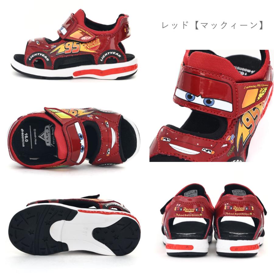 ムーンスター moonstar キッズ サンダル ディズニープリンセス DN C1373LE C1374LE C1375LE 光る靴 女の子 男の子 子供靴 アリエル ラプンツェル スティッチ アの画像