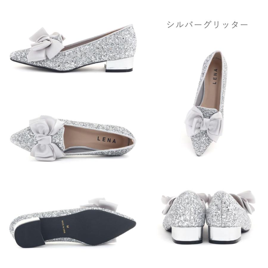 Lena（レナ） レディース パンプス ビッグリボンパンプス ローヒール