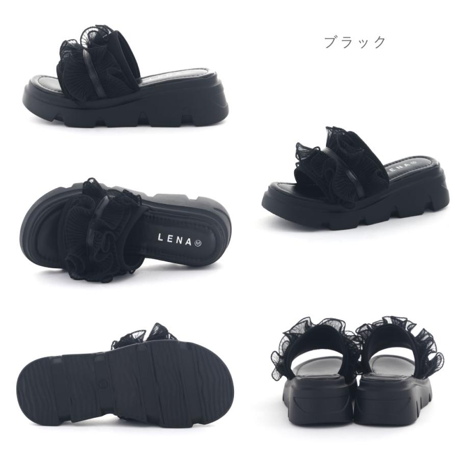 Lena（レナ） レディース サンダル 厚底 プラットフォーム シアー