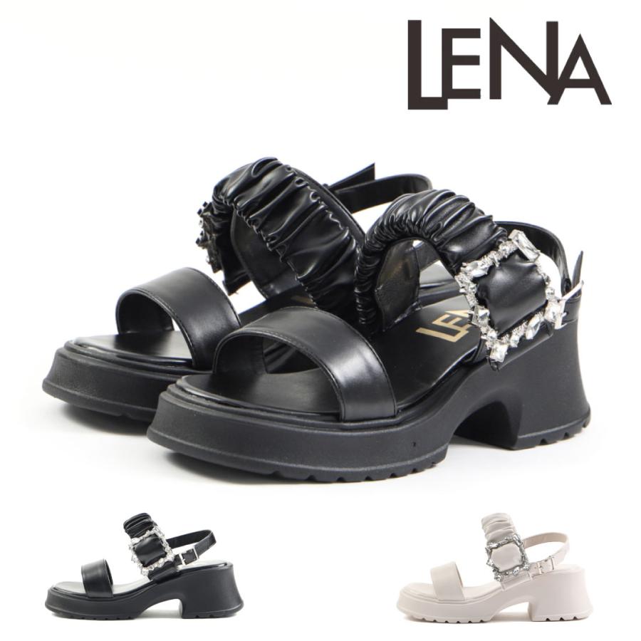 レナ LENA レディース サンダル ビジューストラップサンダル 6.5cm