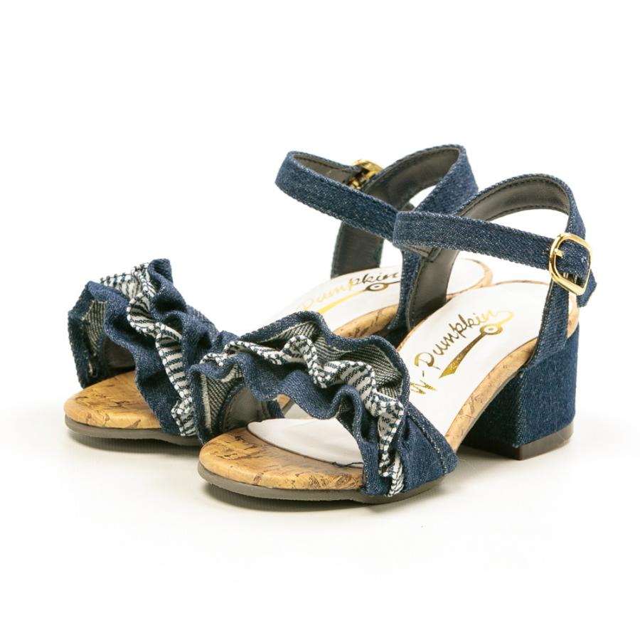 キッズサンダル ローヒール シンプル デニム ストラップ キッズ おしゃれ チャンキーヒール 女の子 イエローパンプキン かわいい Jn16 Ts Jn16 Foot Place Yahoo ショッピング店 通販 Yahoo ショッピング