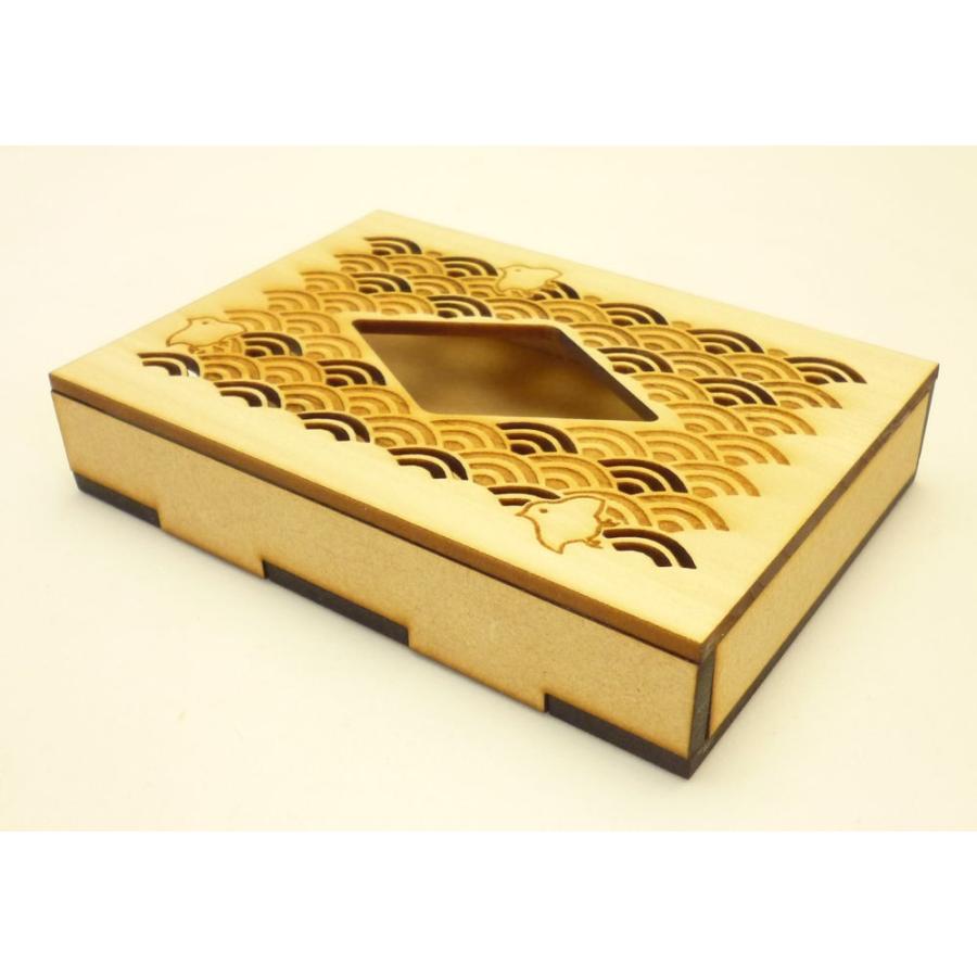 伝統文様ポケットティッシュボックス 千鳥 輪違い麻の葉 北斎桜割