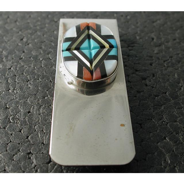 シルバーアクセサリー マネークリップ インディアンジュエリー ズニ