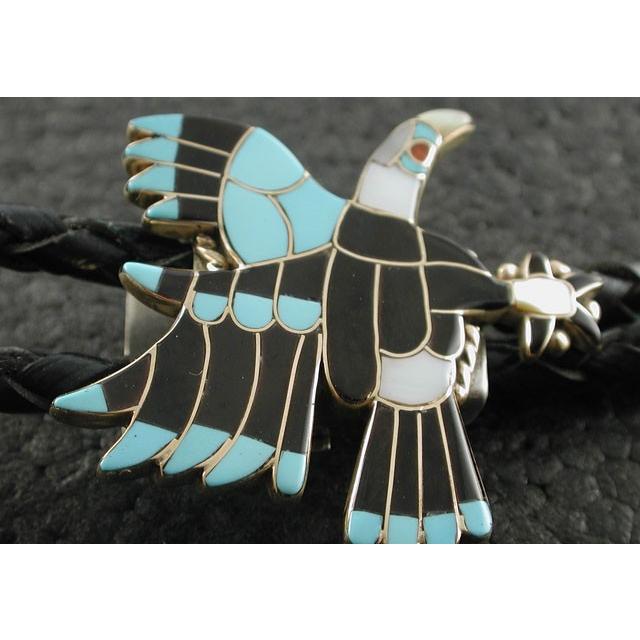 シルバーアクセサリー インディアンジュエリー ボロタイ ズニ Janet