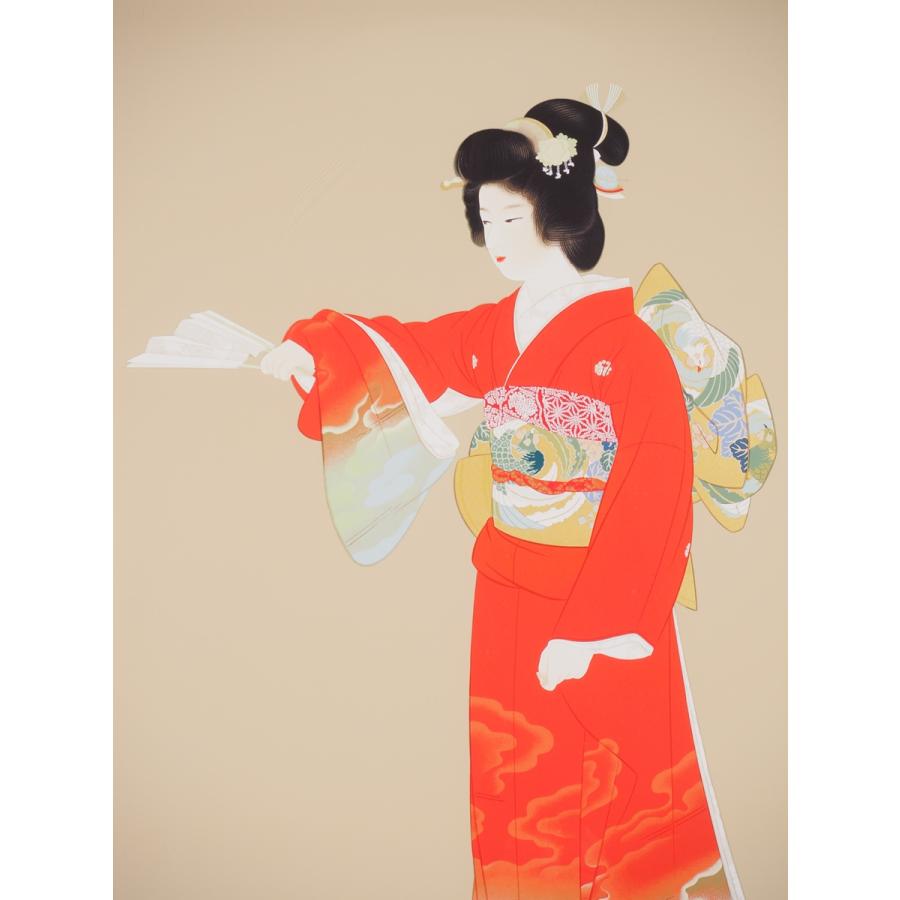 7162 絵画 日本画 シルクスクリーン 「序の舞」 271/300 20号 人物画 京都 【アイテム】 鈴木松年に師事 在銘