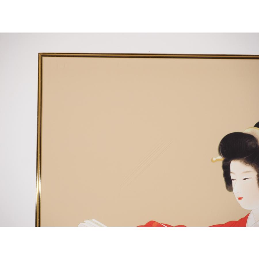 7162 絵画 日本画 シルクスクリーン 「序の舞」 271/300 20号 人物画 京都 【アイテム】 鈴木松年に師事 在銘