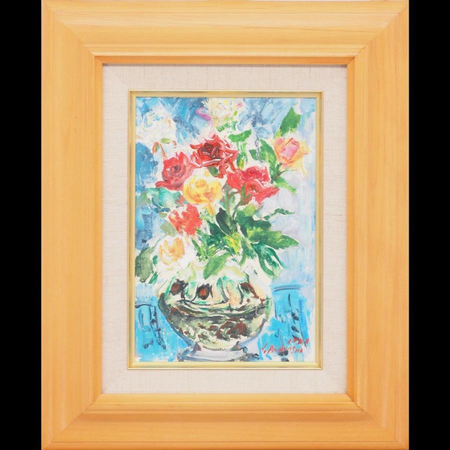 【注意アリ】油絵　花　S.Kurita 真作】【渡鹿庵】[赤星宣利] 8492 絵画 油彩画 「ばら」 SM 花鳥図