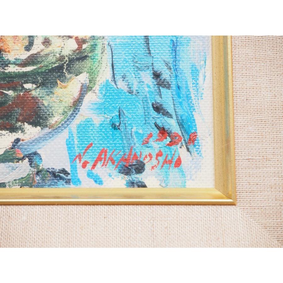 真作】【渡鹿庵】[赤星宣利] 8492 絵画 油彩画 「ばら」 SM 花鳥図