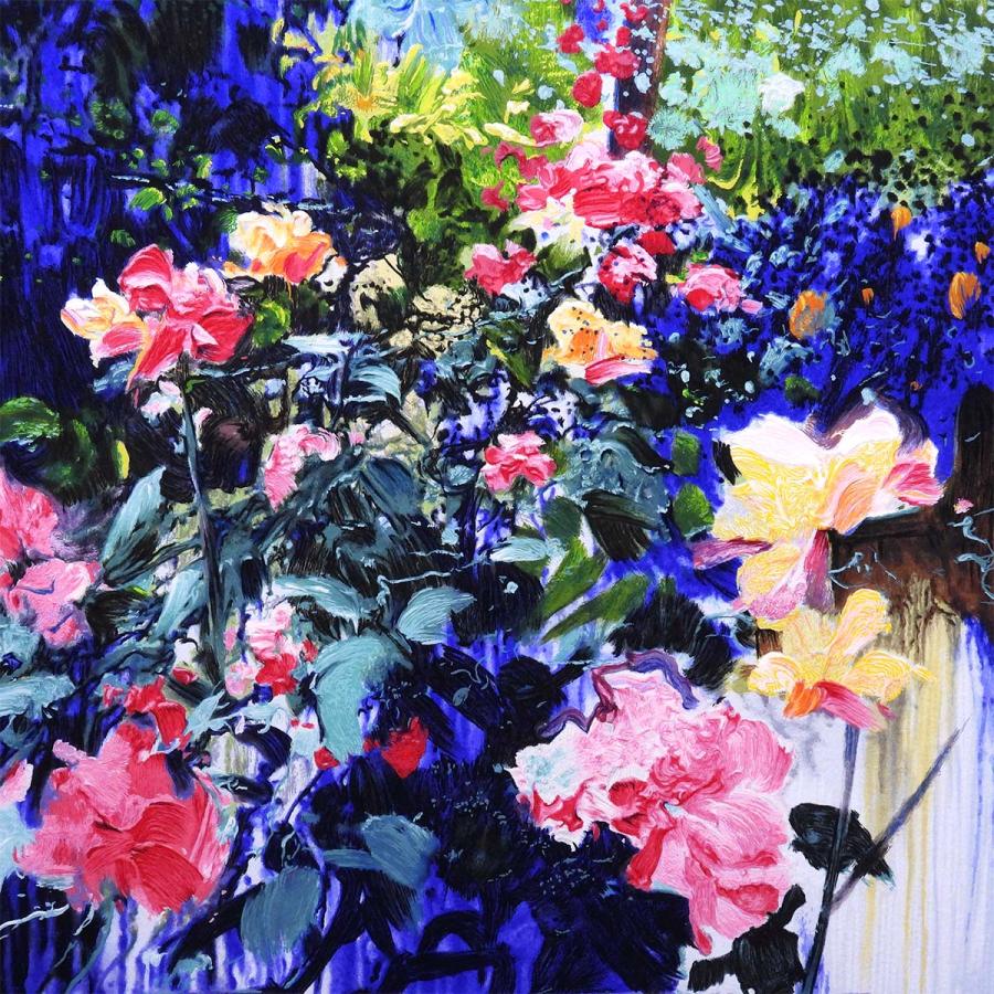 モナコの薔薇 風景画 静物画 花 庭園 版画 【満月】 絵画 真作保証