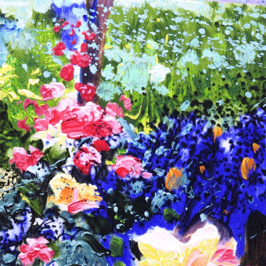 モナコの薔薇 風景画 静物画 花 庭園 版画 【満月】 絵画 真作保証