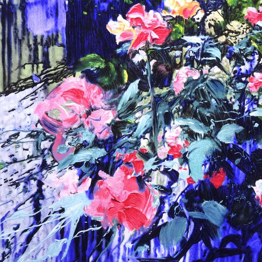 モナコの薔薇 風景画 静物画 花 庭園 版画 【満月】 絵画 真作保証